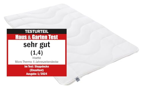 Irisette Micro Thermo Sommerdecke, leichte Bettdecke für den Sommer mit Bezug aus softer Microfaser, 135 x 200 cm, Öko Tex zertifiziert, produziert nach deutschem Qualitätsstandard